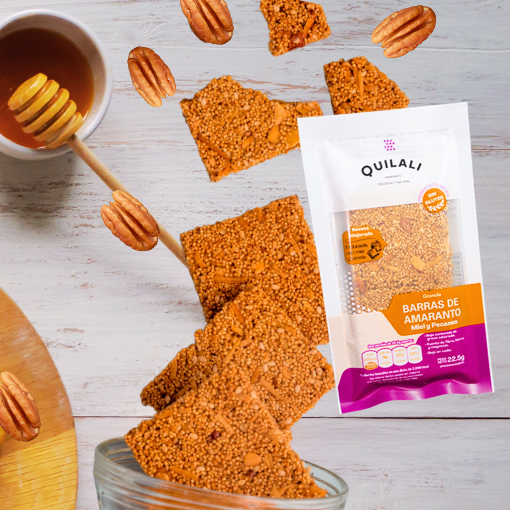 Barra de Amaranto Premium con Miel y Pecanas