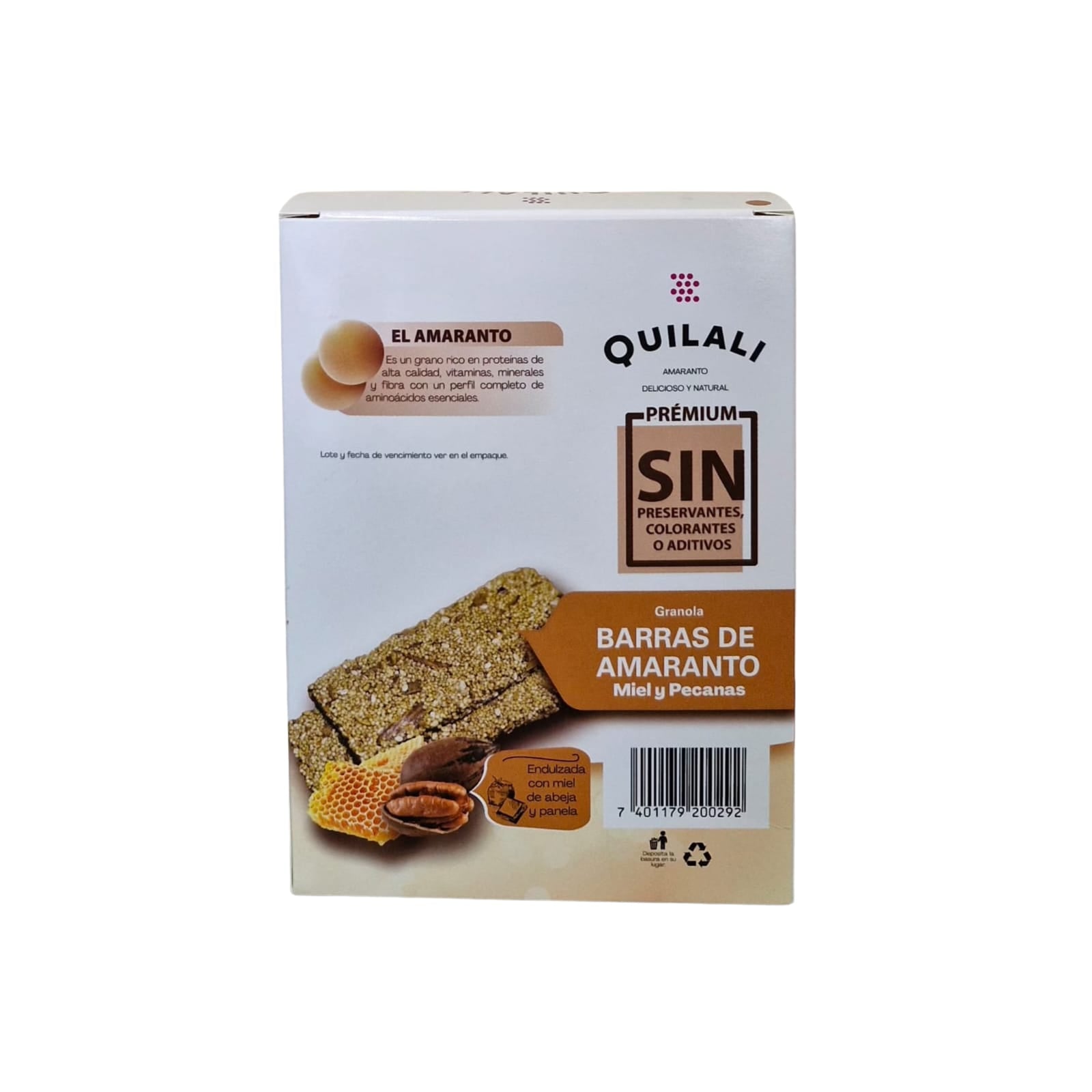 Barra de Amaranto Premium con Miel y Pecanas